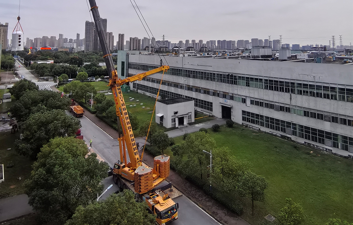 灯火映现场，世纪精信废气处理系统升级改造项目CO设备吊装完成